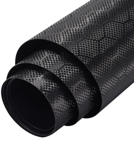 XhuangTech Carbon Fiber Car Wrapping Honeycomb Pattern, Air Release Gloss Sticker Self-Adhesive, Waterproof Paint Protective Film Exterior Interior Decal for Car, Motorcycle (Black, 30×152CM)