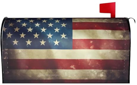 Vintage amerikanische Flagge US Stars and Red Stripe 01 Briefkastenabdeckungen Magnetische Wraps Post Briefkastenabdeckung Garten Home Decor