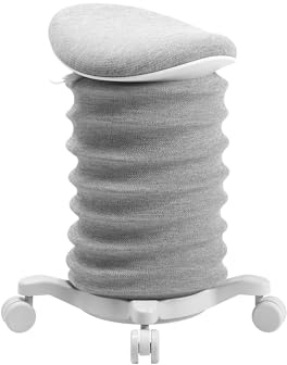 TOPSTAR Sitness 4D med hjul AGR-certifierad dynamisk sittpall Papyurs-grå, ergonomisk kontorspall – justerbar höjd – stärker ryggen – avlastar skivorna