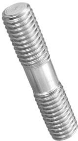 METALLIXITY Double End Threaded Stud Screw(M10 x 50mm) 10Pcs, Equal Thread Length Rods & Studs 304 Stainless Steel - for House Maintenance Craft Loom, Silver Tone