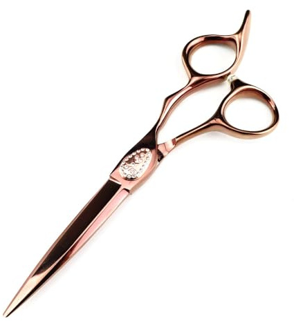 ASerZenith Tijeras Profesionales para Cortar el Cabello, de 6 Pulgadas, de Acero japonés 440C, de Bronce, para entresacar el Cabello, para Peluquero(Tijeras de Corte)
