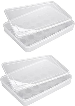 DIYEAH 2piezas Cartón de Huevos Bandeja de Plástico para Huevos Contenedor Duradero para Alimentos Huevera de Plástico Hogar Refrigerador Cocina Caja de Almacenamiento Nevera