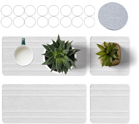 Bandeja de diaatomita, platillo de diatomita absorbente para fregadero, alfombra de grifo súper absorbente de 4 piezas con jabón, accesorios de baño antihumedad y decoración moderna