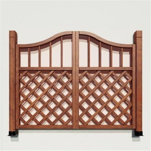 Wooden Fence Gate, Outdoor Garden Gate with Latches, Arched Double-Door Partition for Vegetable Gardens, Patios, Entrances(152cm/59.8in)