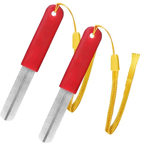 LYSPBAO 2 Pcs V-Groove Dart Sharpener, Compact Slim Double Sided Diamond Grinding File, Portable Rapid Sharpening Tool for Fishing Grinding Rapid Sharpening Reduced Bounce Outs