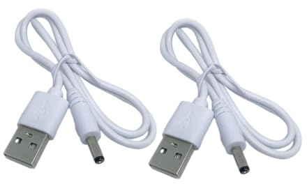 NOLITOY Blanc Câble D’Alimentation USB vers 2 Pièces 3, 5x1, 35mm | Pvc, Fil de Cuivre, Protection Surintensité et Surtension, Charge Fluide, pour Appareils et Petits Ventilateurs