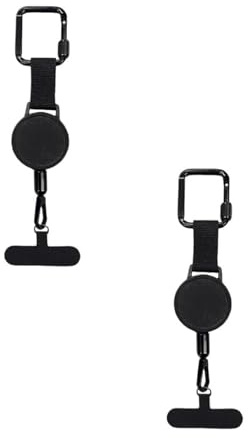 Retractable stfu phone lanyard Extendable phone security strap anti theft phones strap with Carabiner Keys Cellphone Accessories for Travel Hiking (2 PCS)