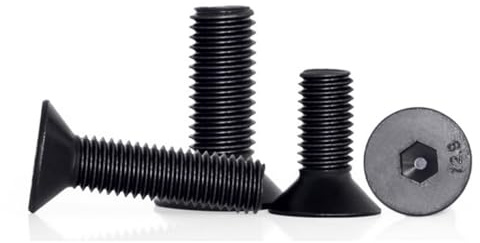Sechhorn versenkt M7-1.0 Schwarze 12.9 Stahl-Innensechskantschrauben Senkkopfschrauben(M7 1.0 x 25mm)