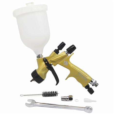 FJLKGDSP Pistola pulverizadora de pintura con boquilla 1,3 mm, pistolas pulverizadoras aire, aerógrafo for pintar automóviles, pistola reparación, herramientas neumáticas(Yellow)