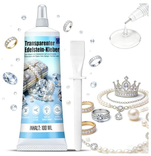 Schmuckkleber Extra Stark, Schmuckkleber Wasserfest, Schmucksteinkleber, Transparent & Schnelltrocknend Bastelkleber (B)