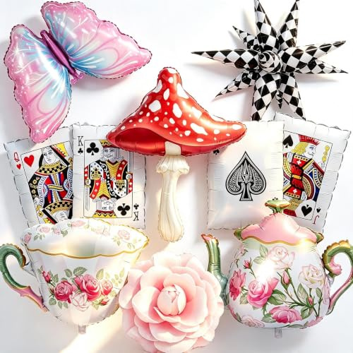 Palloncini Alice Paese delle Meraviglie Palloncini Onederland 1° Compleanno Ragazza Alice Decorazioni per feste di compleanno Paese delle Meraviglie Decorazioni per feste di compleanno Fata Baby