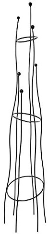 1.5m Black Metal Sculptural Garden Obelisk - Heavy Duty Climbing Rose Plant Support Frame