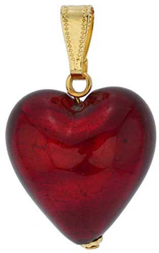 Glass Of Venice Glas aus Murano-Glas, geblasen, rotes Herz, Anhänger, Halskette für Damen – handgefertigt in Italien