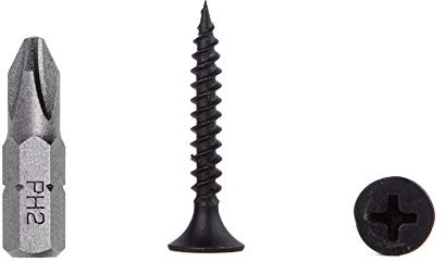500 Stück schwarze Phosphat-Kohlenstoffstahl 3,5 x 25 mm Schnellbauschrauben Feingewinde Kreuzschlitz Stiftkopf Trockenbau Blech Verschlüsse (500, 3,5 x 25 mm)