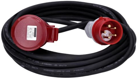 Voxura CEE-Kabel Verlängerungskabel Starkstromkabel 5-polig 400V H07RN-F 5G 1,5 16/5 16A IP44 Phasenwender Starkstrom 10m