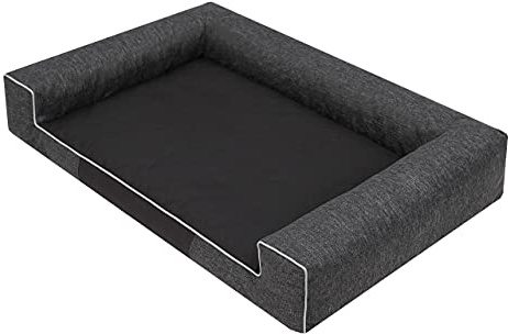 PillowPrim Hundebett Liegekissen Hundekissen Hundeschlafplatz Hundesofa Ruheplatz Hundeplatz Hundematratze Schwarz, 100x66 cm