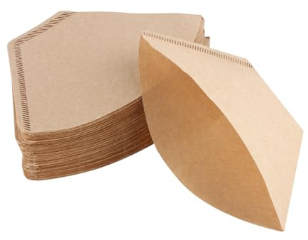 Filtres à café cône en papier, jetable non blanchi passoire expresso filtre gouttes filtres coniques adapté cafetière goutte àgoutte 2 à 4 tasses 100 pièces pâte de papier naturel couleur brun clair
