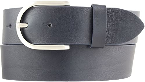 BELTINGER Damen-Gürtel aus Vollrindleder 4 cm | Jeans-Gürtel 40mm | Mit Runder Schließe | Marine 105cm