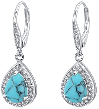 Malachit/Mondstein/Türkis Ohrringe Silber 925 Creolen Ohrringe für Damen Mädchen Schmuck Geschenke für Frauen Kinder Mama Frau Freundin Tochter