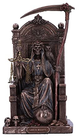 Nemesis Now Figurine du Trône de Santa Muerte, Bronze, 22 cm