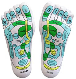 Maximex Fußreflexzonen-Massagesocken Gr. 39-41, punktgenaue Fußreflexzonenmassage Socken durch Abbildung der Körperorgane nach TCM, wohltuende Massagesocken mit getrennten Zehentaschen