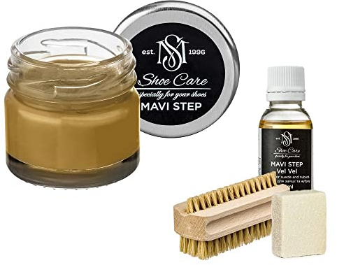 MAVI STEP Aurora Schuhpflegeset aus Wildleder und Nubuk - Luxus Schuhpflege Set - 138 Braun Pastell Grau, 139 Mittelbraun, Einheitsgröße
