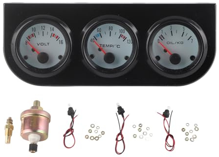 Kit Universale a Triplo Manometro per Auto, KIMISS, Strumento Multifunzione per Pressione Dell'Olio, Strumento KIMISS, Temperatura Dell'acqua, Volt, Misuratore di Pressione Olio