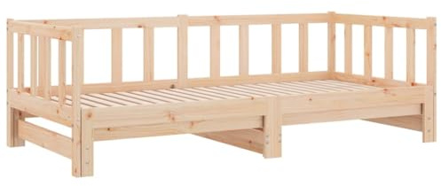 vidaXL Tagesbett Ausziehbar 2X(80x200) cm Massivholz Kiefer