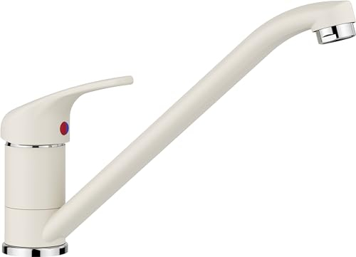 BLANCO DARAS | Küchenarmatur in softweiß | Hochdruck | Rückflussverhinderer | Keramik Kartusche | Gesicherte Wasserqualität & wassersparend | [5x26,4x18 cm]