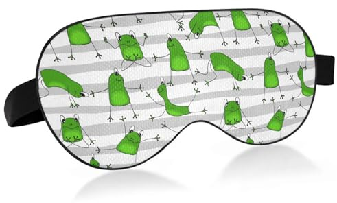 Yoga Frog Schlafmaske lichtblockierende Augenmaske zum Schlafen mit verstellbarem Riemen lustig weich leicht Augenschutz Augenbinde für Männer und Frauen Arbeit Reisen Nickerchen