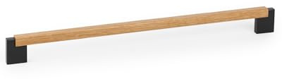 Gedotec Möbelgriff | Stangengriff aus Aluminium & Holz | 1 Stück | Schrankgriff Eiche-Lavagrau | DUO MINI | Schubladengriffe mit Bohrlochabstand 320 mm - Grifflänge 354,6 mm | rustikale Küchengriffe
