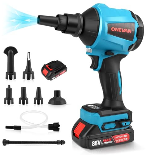 Cordless Dust Blower,Leaf Blower for Makita Battery 18V,Cordless Air Blower for Lawn Care Leaf Blowing,Electric Handheld Blower for PC Keyboard,Pool Toy,3 Speeds 40000RPM,LED Lamp,with 1 Battery