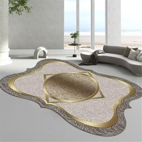 RUGMRZ Flickenteppich Waschbar Terrassendeko Unregelmäßig geformter Teppich Schlafzimmer Innen staubdichter Teppich in Mehreren Größen Deko Esszimmer 70X140CM