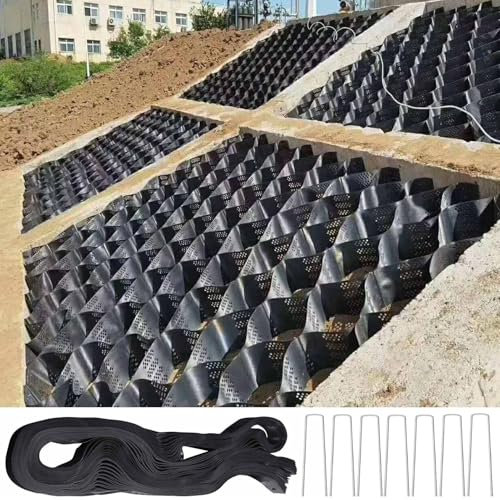 Grille de Gravier perméable de 6 po, 20 x 30 pi, résistante aux Charges Lourdes, découpable, Pliable et Extensible, géogrille pour allée de Jardin en Pente (Cellule : 20 x 20 cm)