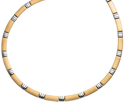 6,4mm Collier Halskette Kette Halsschmuck Edelstahl Goldfarbe bicolor 46-47cm