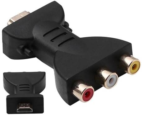 XJKLBYQ HDMI al convertidor, Amarillo Rojo de Color Amarillo 1080p HDMI de Alta definición en AV out CVBS Audio Audio Masculino Adaptador RGB Femenino para TV, computadora portátil, PS2, PS3, cámara,