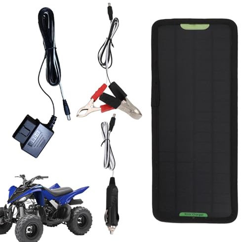 Caricatore del gocciolamento solare per batteria per auto, caricabatterie solari a batteria - Caricatore per auto impermeabile Installazione facile, kit di ricarica da 12 V per moto, camion