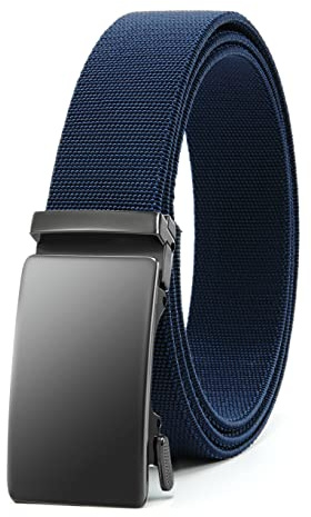 CHAOREN Elastischer Gürtel Herren, Automatik Stoffgürtel Stretch 35mm | Metallschnalle, Stufenlose Mikroverstellung, Bequemer Sitz, Robustes Nylon, Individuell kürzbar, Arbeit & Business Casual