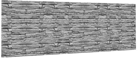 IDMarket - Sichtschutz, blickdicht, 1,8 x 10 m, Motiv Stein, Grau, 160 g/m²