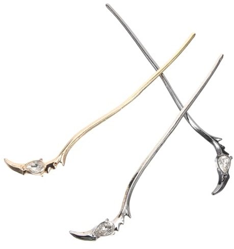 WOONEKY Lot De 3 Bâtonnets à Cheveux Chinois Longues Dragon, Métal Doré Argenté Noir, Épingles à Cheveux Pour Femmes, Accessoires Chignon Sophistiqués Pour Usage Quotidien