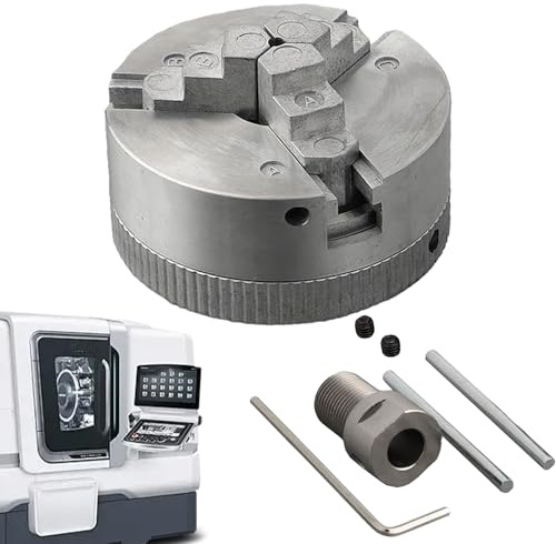 Herramienta compacta autocentrante, portabrocas de torno de precisión, portabrocas de torneado de metal, compacto y ligero, ampliamente aplicado, 2.76 x 1.97 x 0.39 pulgadas, para diversas tareas de