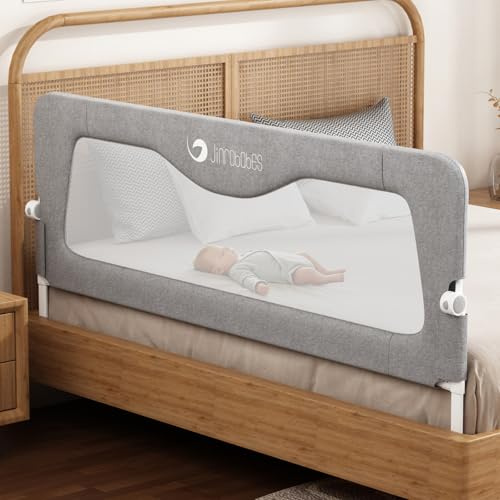 Jinrobabes Bettgitter für Kleinkinder, verstellbare Höhen und faltbarer Bettschutz für Kleinkinderbett, extra langes Bettgitter mit nahtloser Pressung für Betten in voller Größe (180 cm)