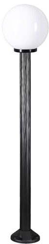 Wegeleuchte Wegelampe Außenleuchte Gartenlampe Kugel Opal 25cm Ø, Höhe 125cm