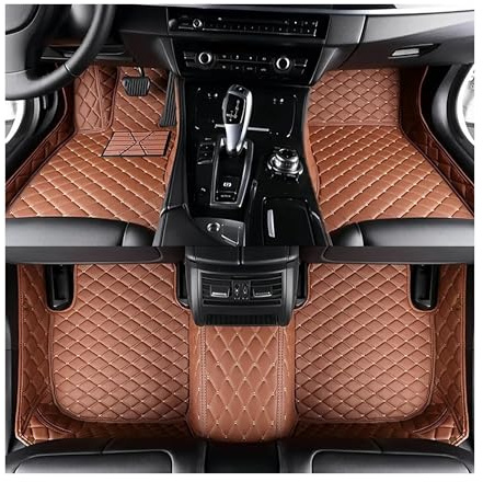 Auto Fussmatten Für KIA Für Sorento II XM 2009 2010 2011 2012 wasserdichte Luxus-Leder-Bodenmatten 3D-Volldeckung-Auto-Teppich-Auto-Fußmatten Automatten rutschfeste(Style 1 Brown)