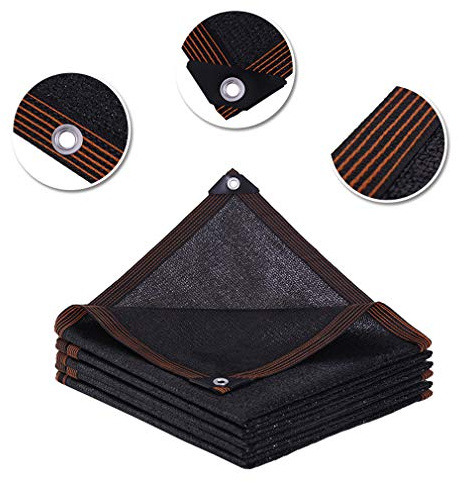 95% red de sombra negra, parasol con protección UV con ojales, perfecto para patios, plantas, invernaderos, cocheras, malla de protección solar de 6.6 x 13.1 pies