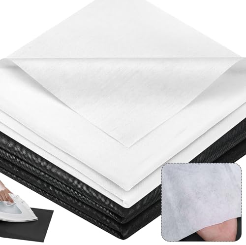 KOVSGQ Bügelvlies Bügeleinlage zum Verstärken 1x1m 2Stk Bügelflies für Stoff Aufbügelbarer Vliesstoff Einlagestoff 55g/m² Vlies zum Aufbügeln für Bügelfalten Nähhandwerk Verstärkte Bekleidung