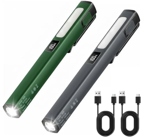 Pavlleen 2 lampadine LED a penna,COB da lavoro con 6 modalità ricaricabili | portatili per campeggio, riparazione, ispezione, emergenze, lampada da officina