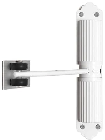Chiudiporta automatico regolabile con molla di sicurezza for montaggio in superficie, resistente, for porte interne ed esterne, 1 set(20-60KG White)