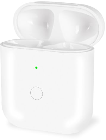 Replacement Wireless Charging Case Compatible with Air Pods 1st & 2nd Generation,Portable Charger Case with Bluetooth Pairing Sync Button,No Earbuds