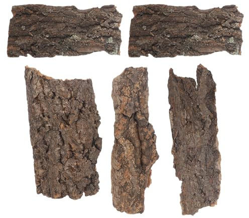HOOWIFFY Lot de 5 Morceaux d'écorce de liège pour Reptiles - Tapis de Fond de 12,7 cm pour Terrarium - Accessoires Plats en liège pour Terrarium, Serpents et araignées